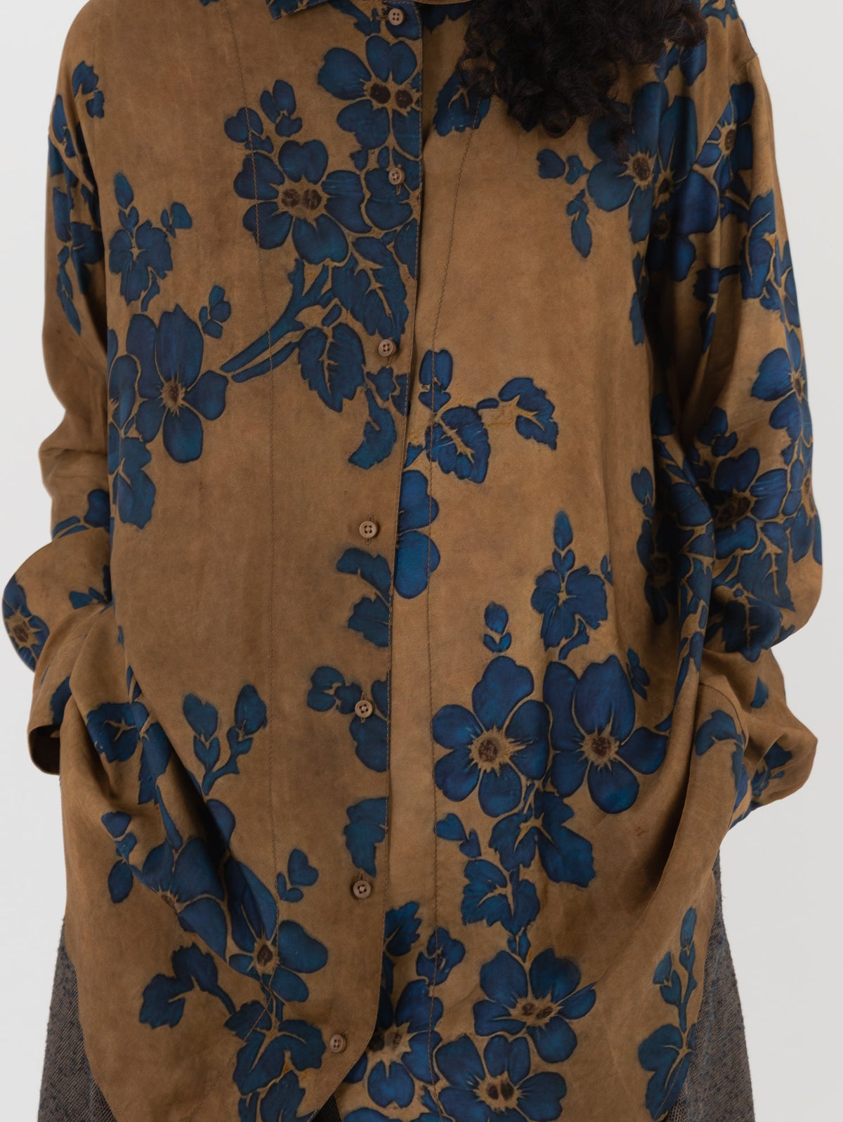 Uma Wang Tyesha Top in Mustard/Blue - UMA WANG at Worthwhile - shop TOP