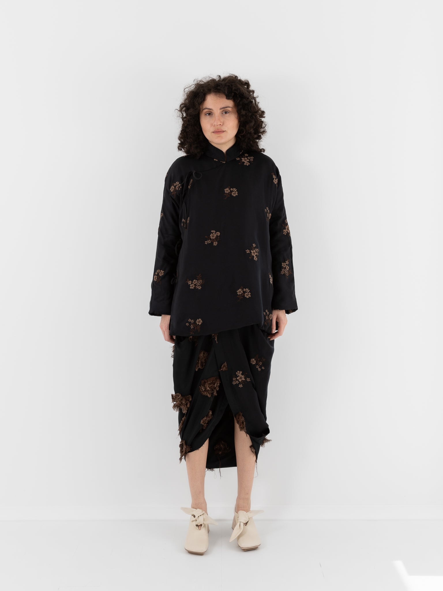 Uma Wang Emma Jacket in Black/Tan - UMA WANG at Worthwhile - shop JACKET