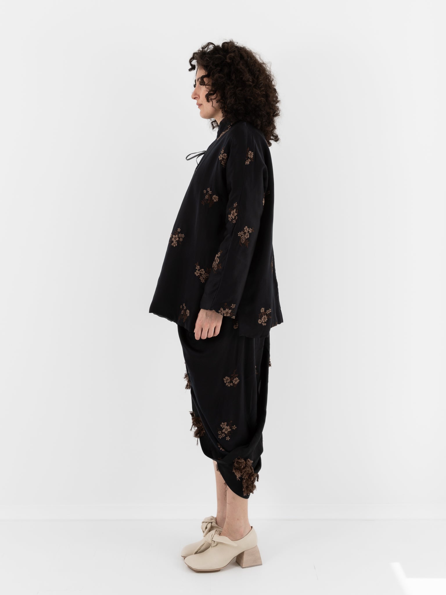 Uma Wang Emma Jacket in Black/Tan - UMA WANG at Worthwhile - shop JACKET