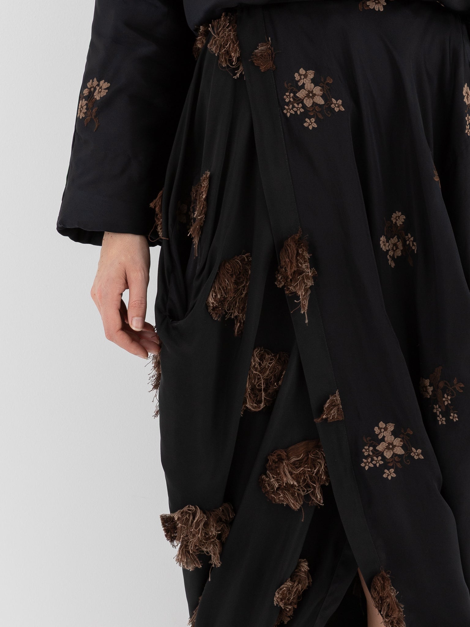 Uma Wang Gink Skirt in Black/Tan - UMA WANG at Worthwhile - shop SKIRT