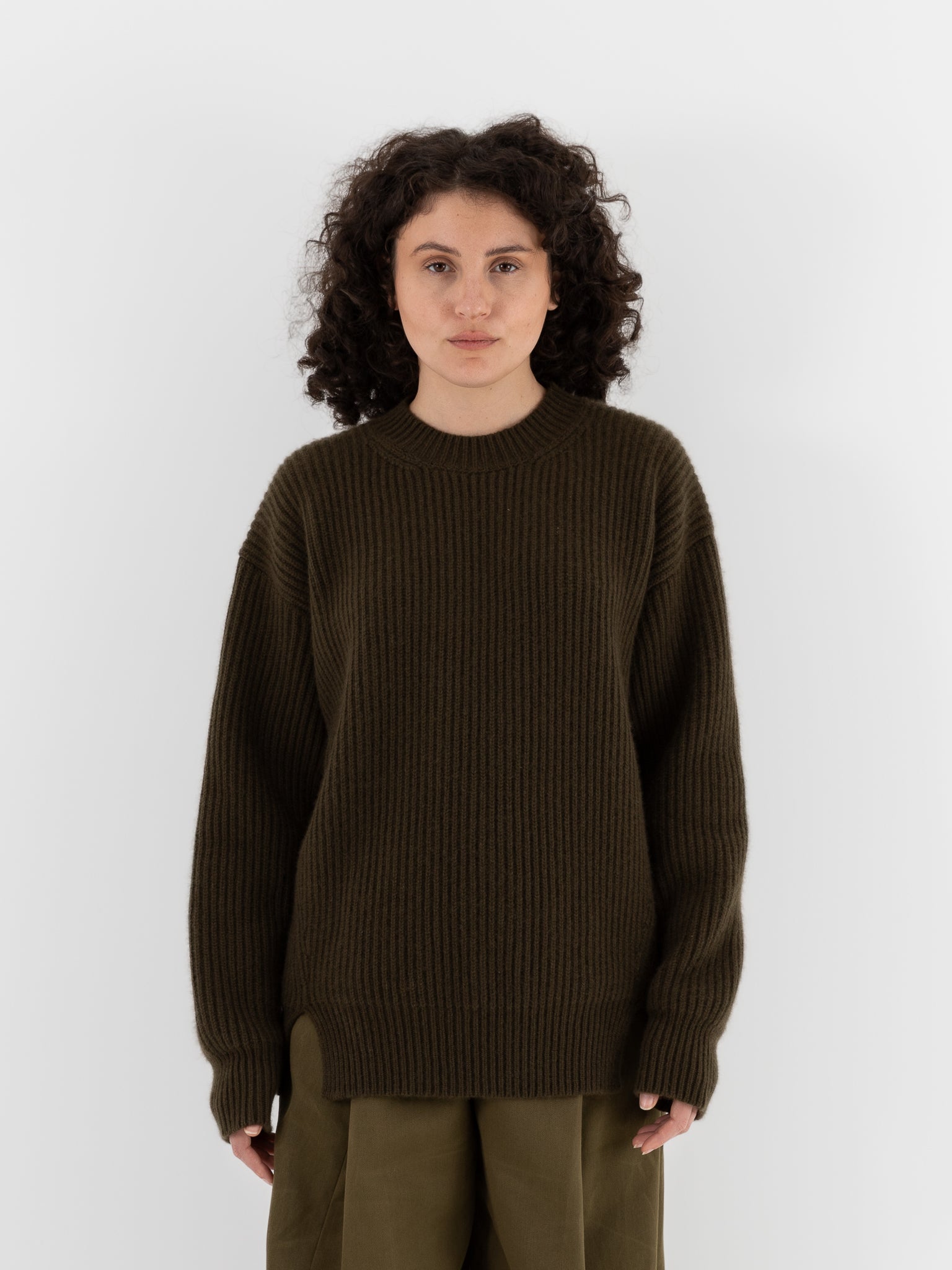 Uma Wang Cashmere Pullover in Army - UMA WANG at Worthwhile - shop TOP