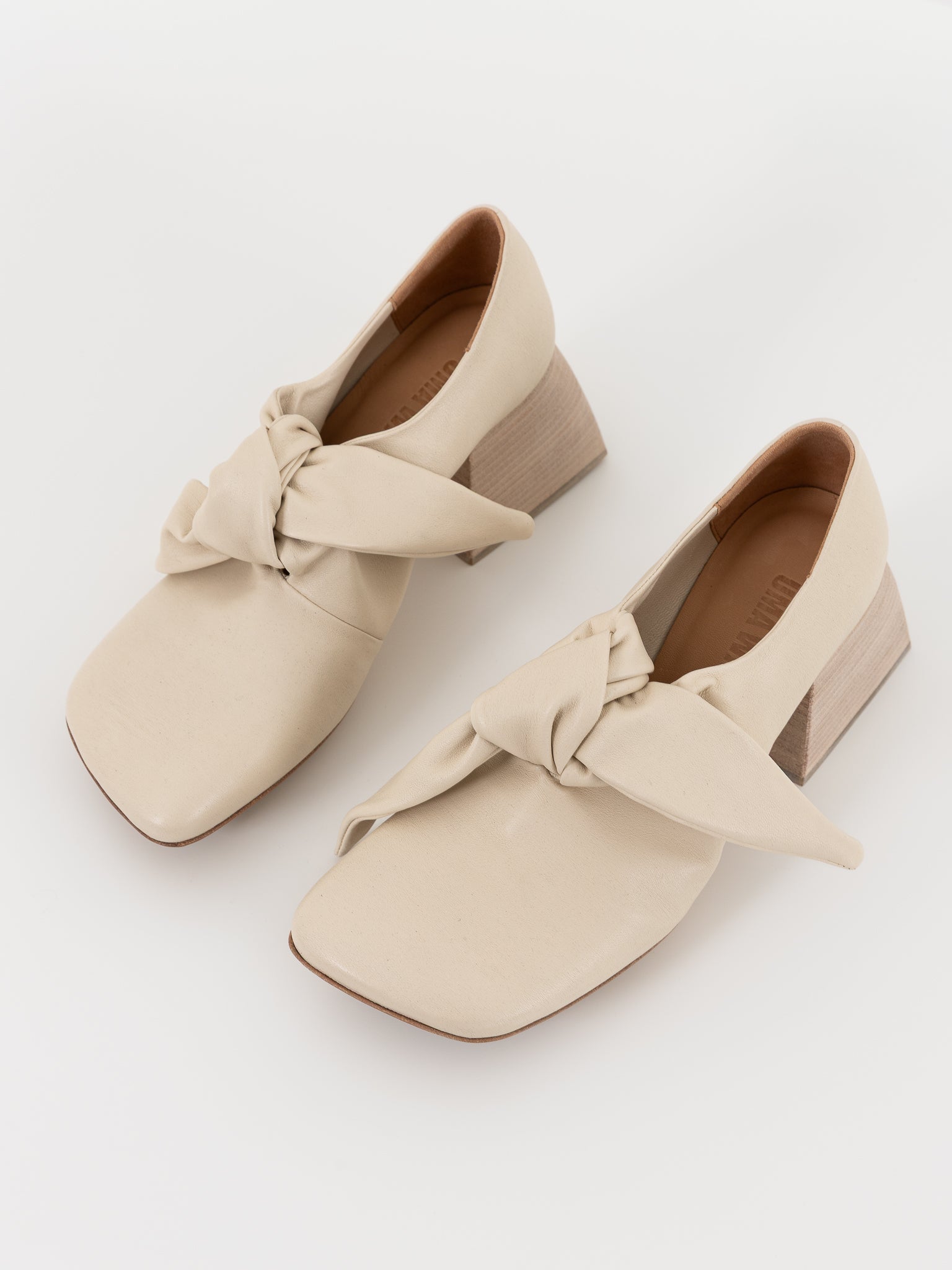 Uma Wang Square Knotted Mule in Off White - UMA WANG at Worthwhile - shop SHOES