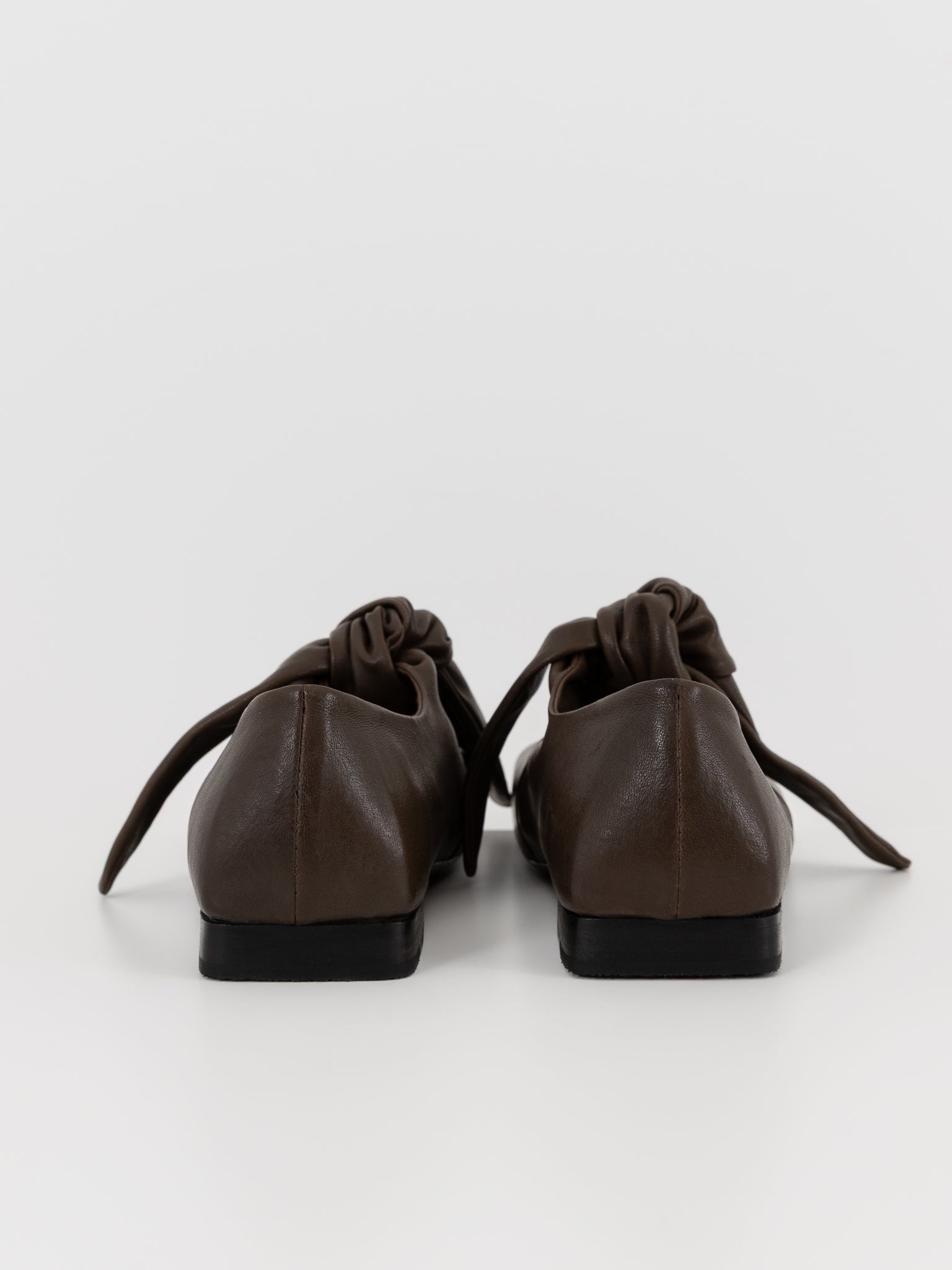 Uma Wang Square Knotted Flat in Dark Olive - UMA WANG at Worthwhile - shop SHOES