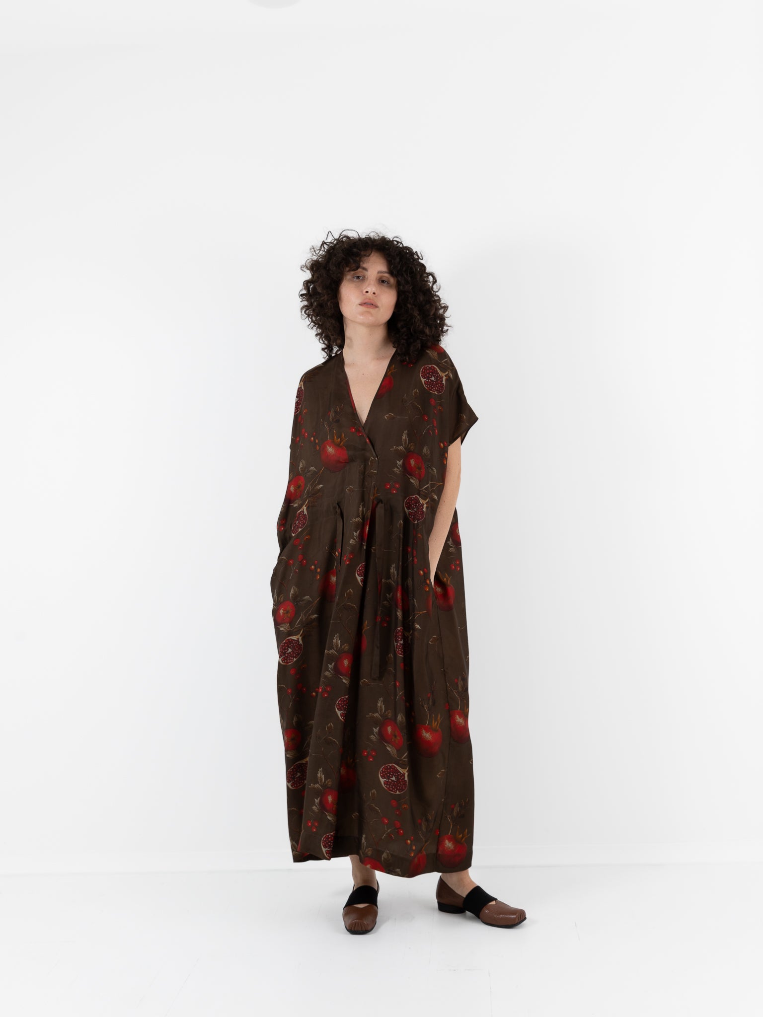 Uma Wang Acre Dress in Brown/Red - UMA WANG at Worthwhile - shop DRESS