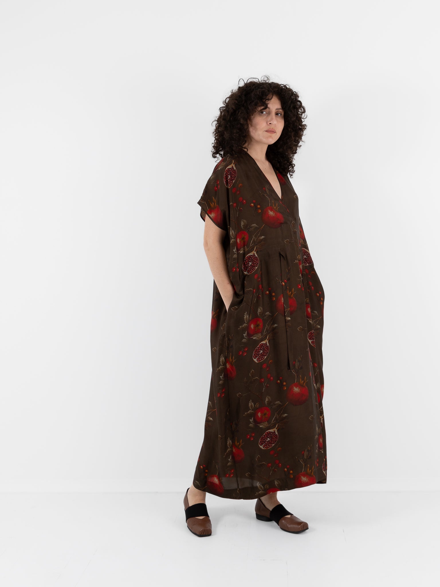 Uma Wang Acre Dress in Brown/Red - UMA WANG at Worthwhile - shop DRESS