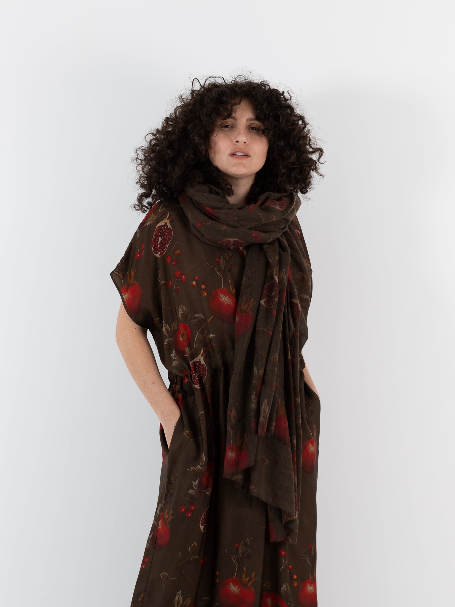 Uma Wang Scarf in Brown/Red - UMA WANG at Worthwhile - shop SCARF