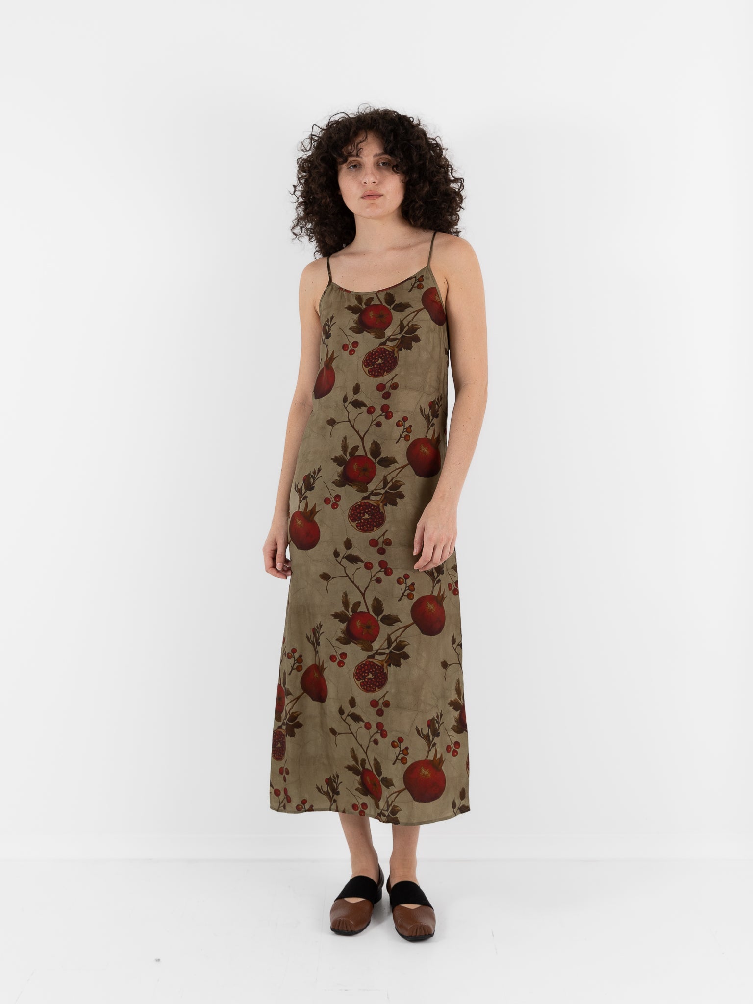 Uma Wang Anaya Dress in Tan/Red/Green - UMA WANG at Worthwhile - shop DRESS