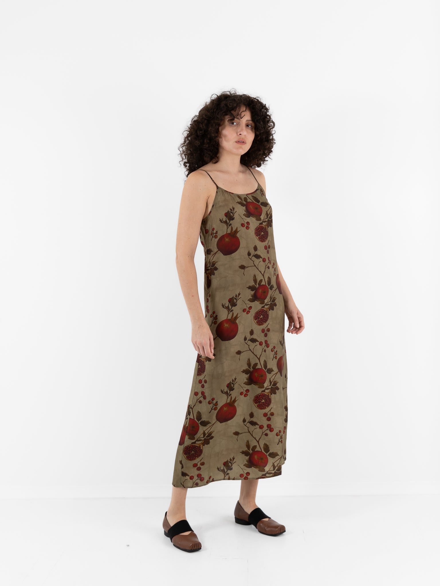 Uma Wang Anaya Dress in Tan/Red/Green - UMA WANG at Worthwhile - shop DRESS