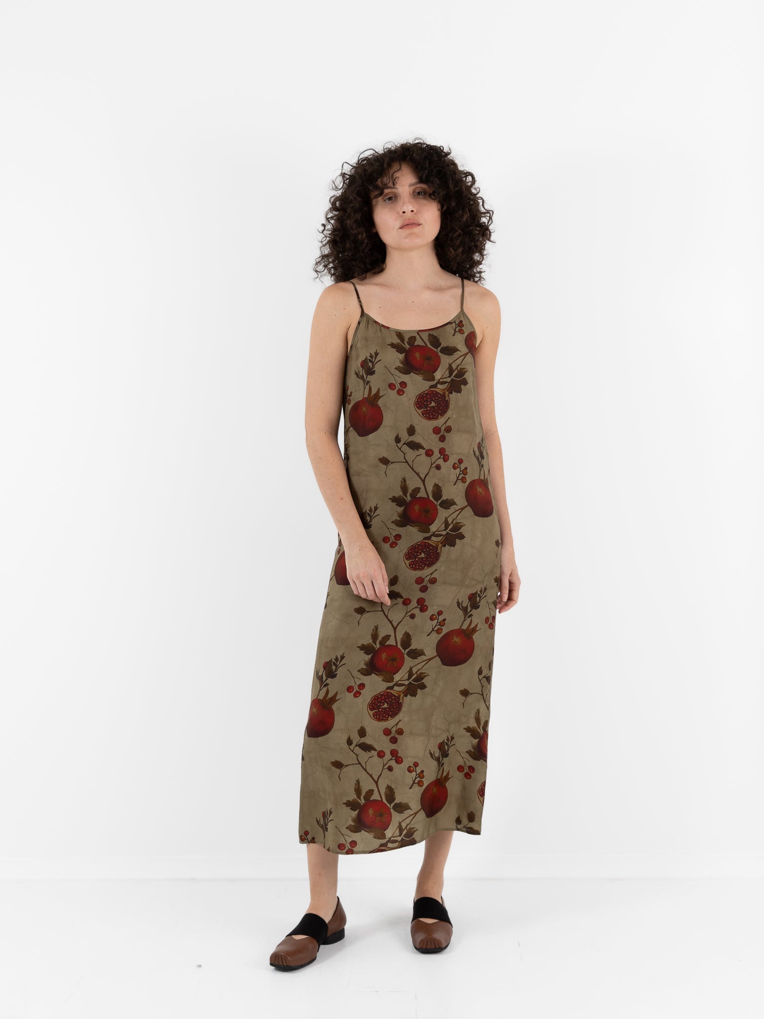 Uma Wang Anaya Dress in Tan/Red/Green - UMA WANG at Worthwhile - shop DRESS