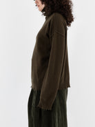 Uma Wang High Neck Top in Army Green - UMA WANG at Worthwhile - shop SWEATER