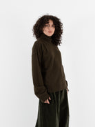 Uma Wang High Neck Top in Army Green - UMA WANG at Worthwhile - shop SWEATER