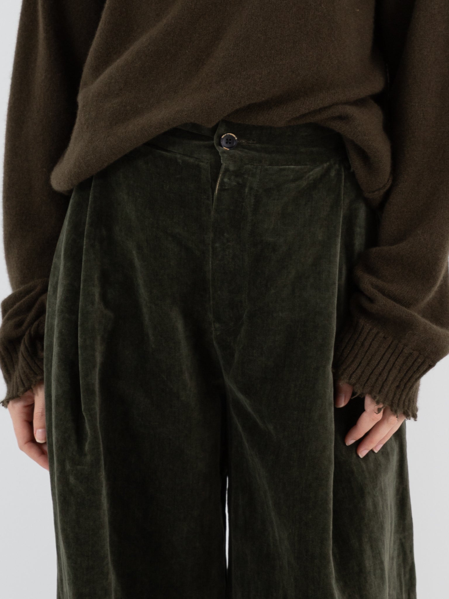 Uma Wang Pudding Pants in Dark Green - UMA WANG at Worthwhile - shop PANT