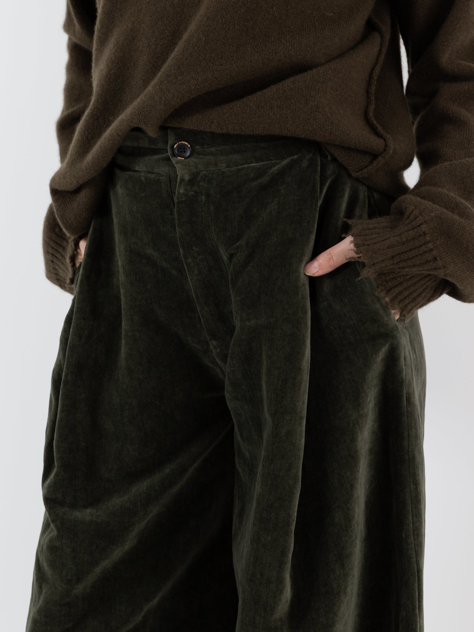 Uma Wang Pudding Pants in Dark Green - UMA WANG at Worthwhile - shop PANT