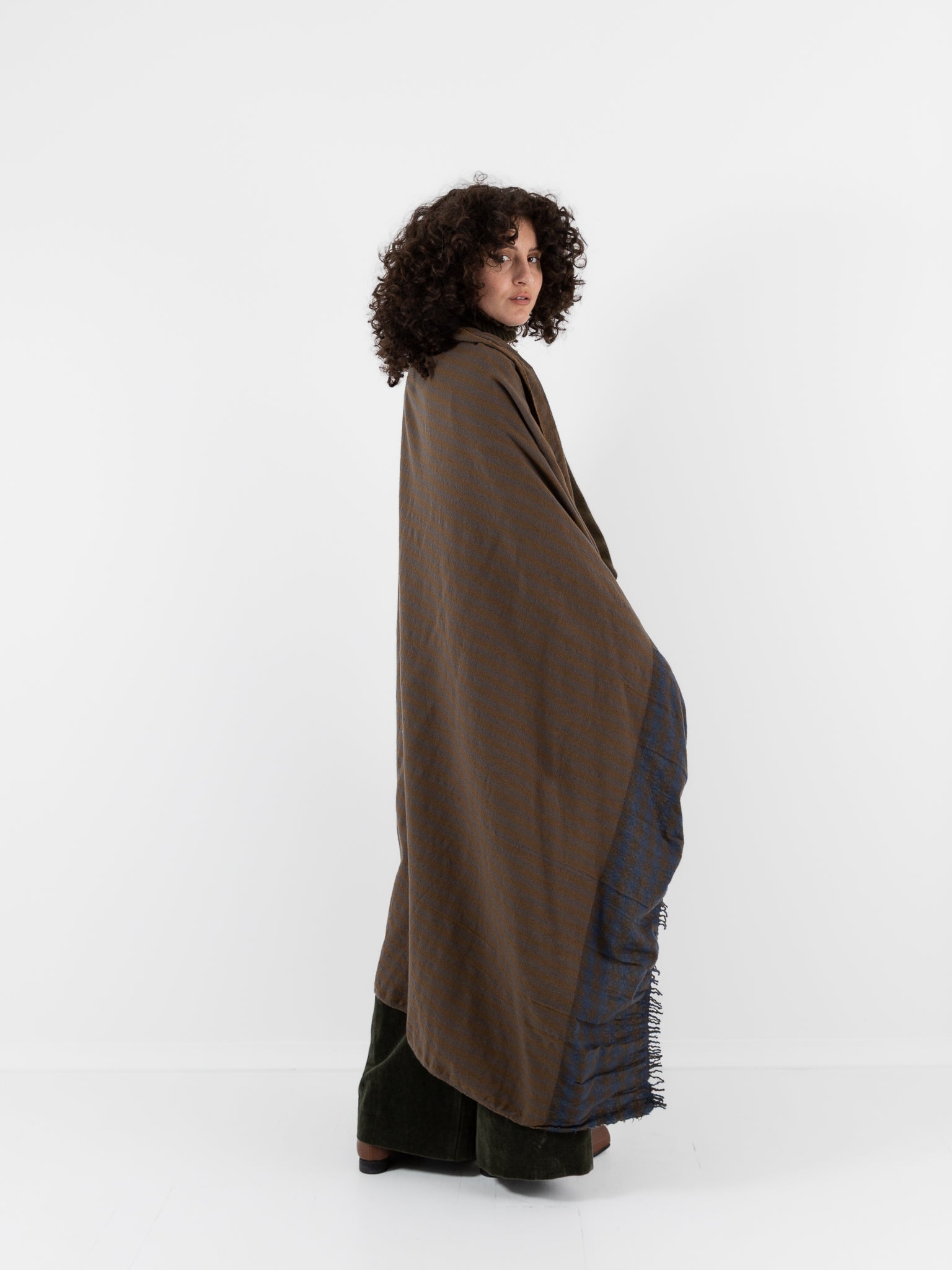 Uma Wang Scarf in Brown/Blue - UMA WANG at Worthwhile - shop SCARF