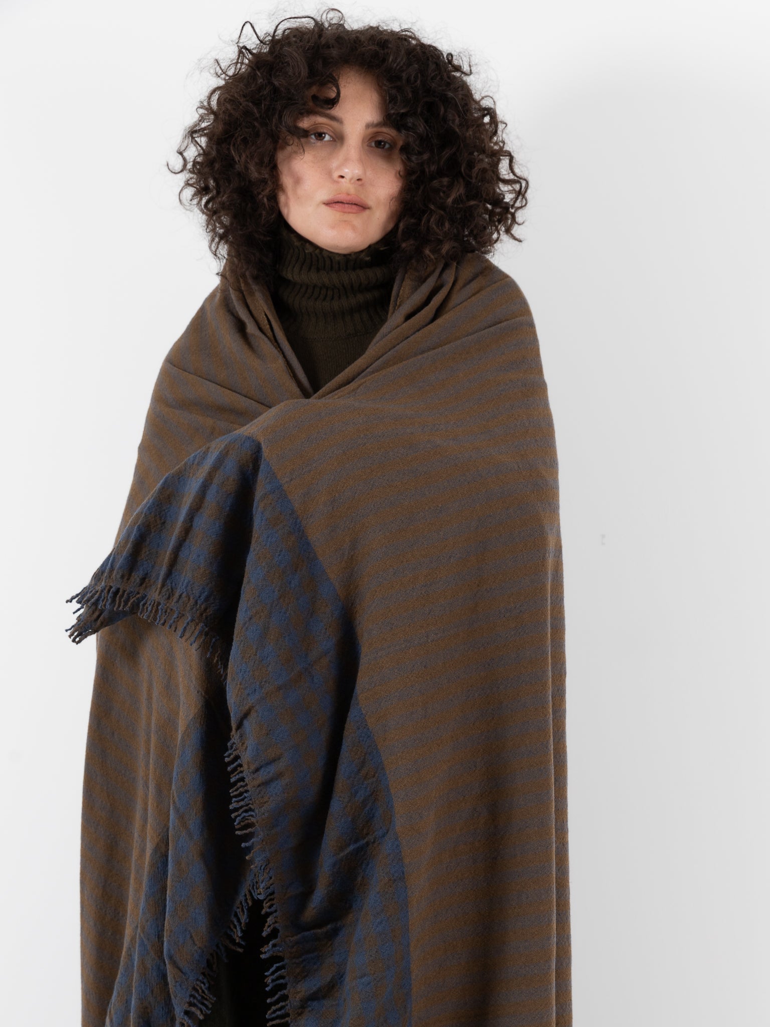 Uma Wang Scarf in Brown/Blue - UMA WANG at Worthwhile - shop SCARF