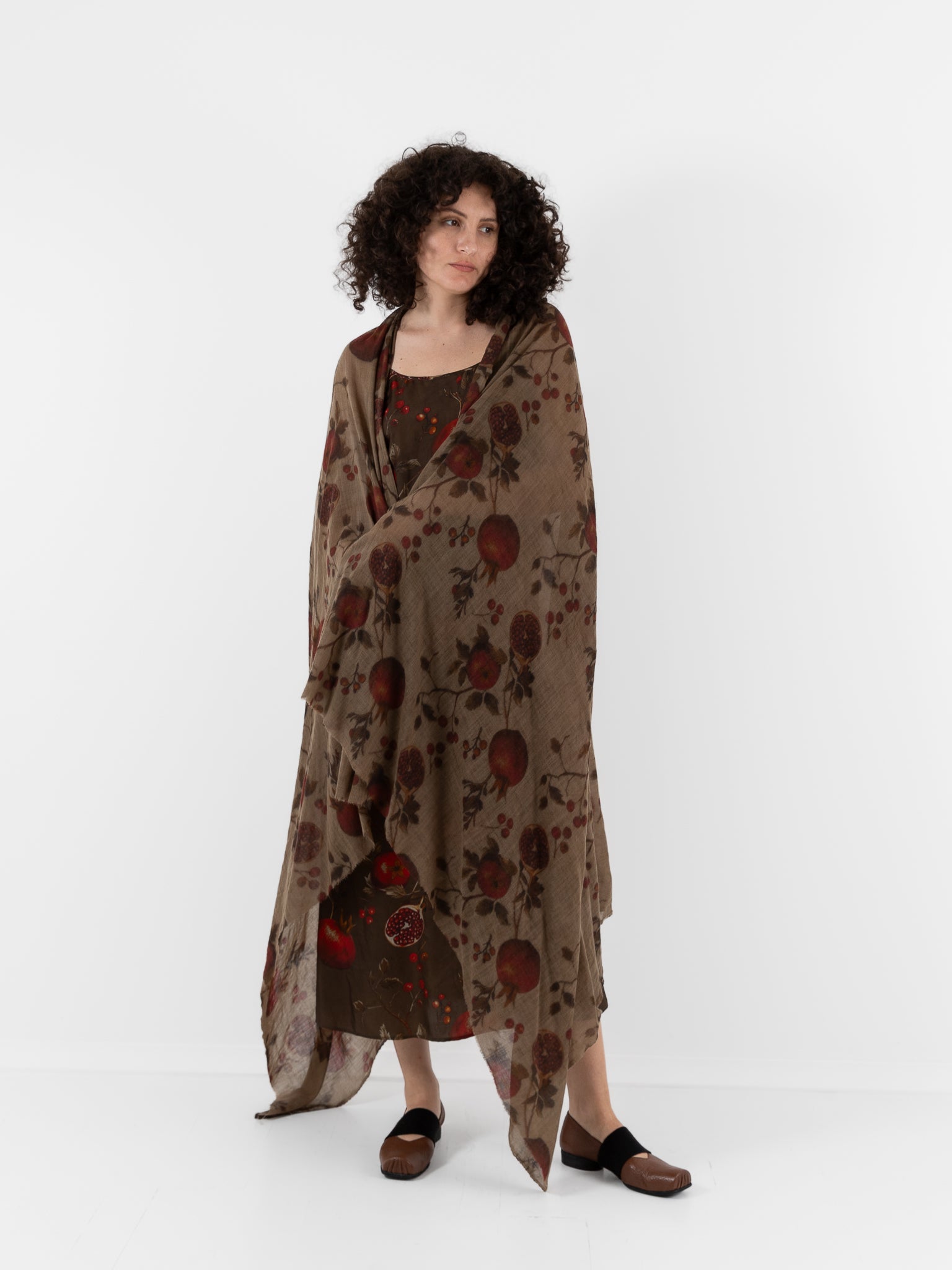 Uma Wang Scarf in tan/Red/Green - UMA WANG at Worthwhile - shop SCARF