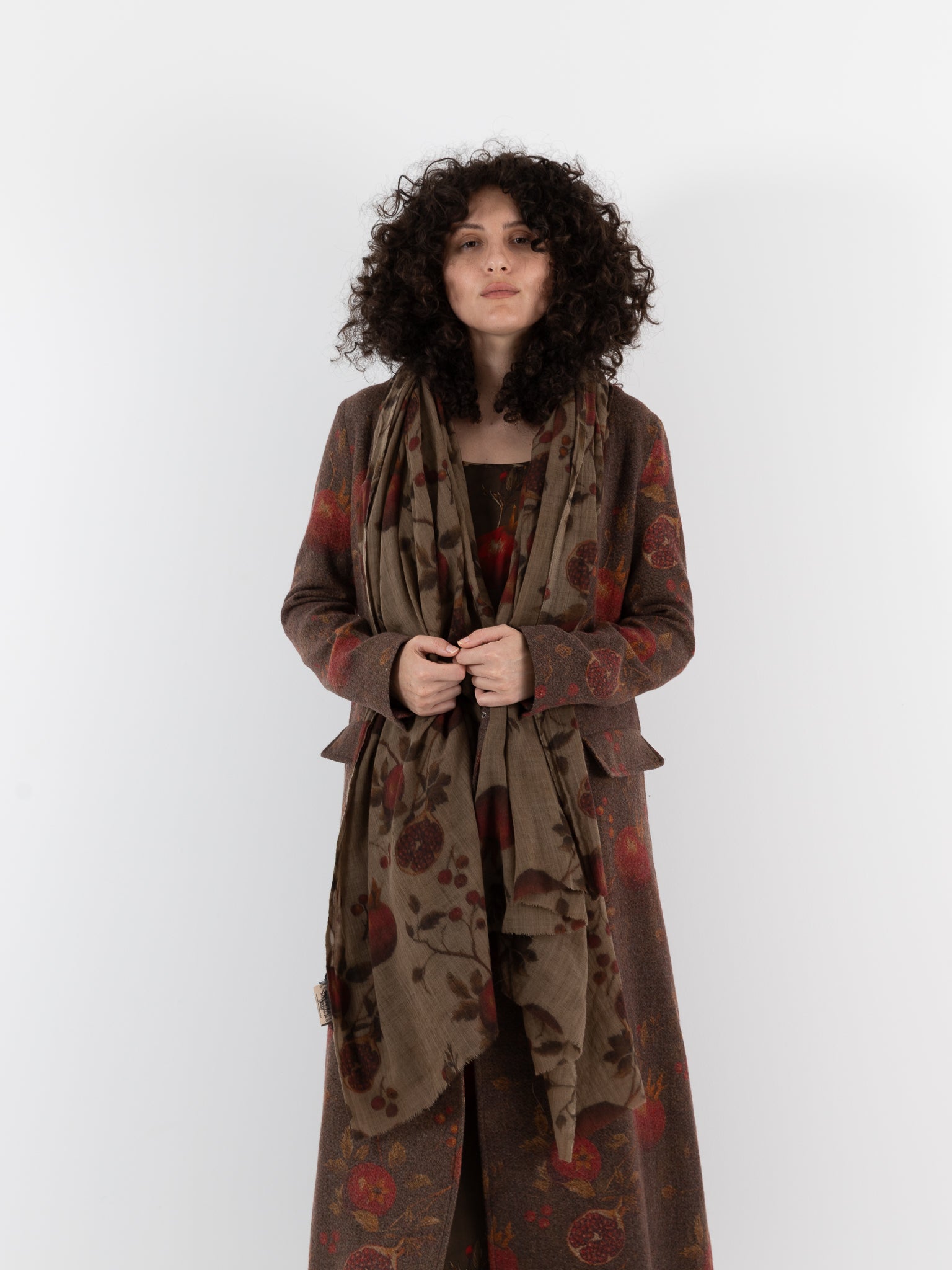 Uma Wang Scarf in tan/Red/Green - UMA WANG at Worthwhile - shop SCARF