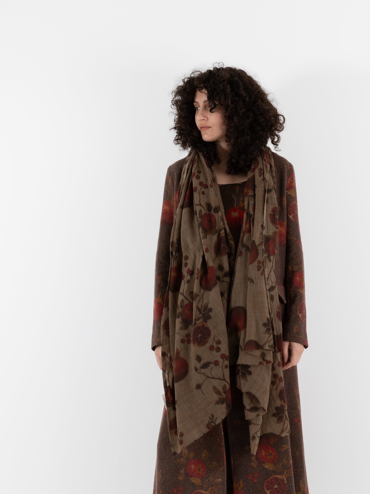 Uma Wang Scarf in tan/Red/Green - UMA WANG at Worthwhile - shop SCARF