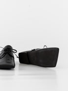 Uma Wang Square Derby in Shiny Black - UMA WANG at Worthwhile - shop SHOES