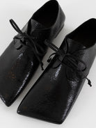 Uma Wang Square Derby in Shiny Black - UMA WANG at Worthwhile - shop SHOES