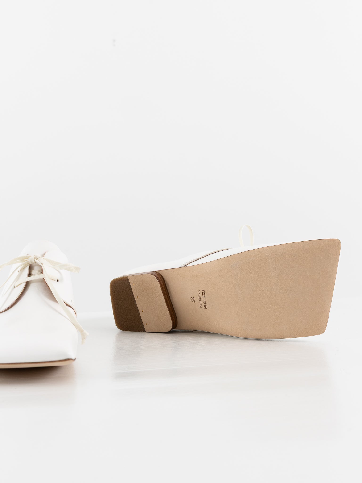 Uma Wang Square Derby in Off White - UMA WANG at Worthwhile - shop SHOES