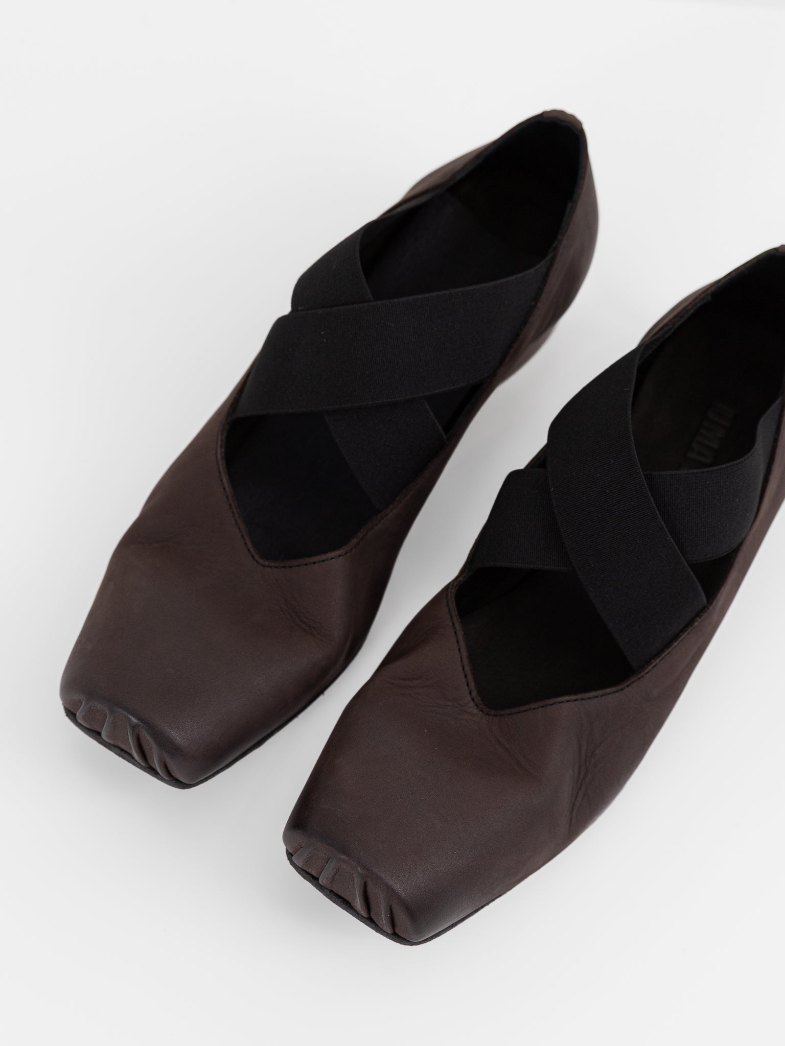 Uma Wang Ballet Shoes in Brown with Red - UMA WANG at Worthwhile - shop SHOES
