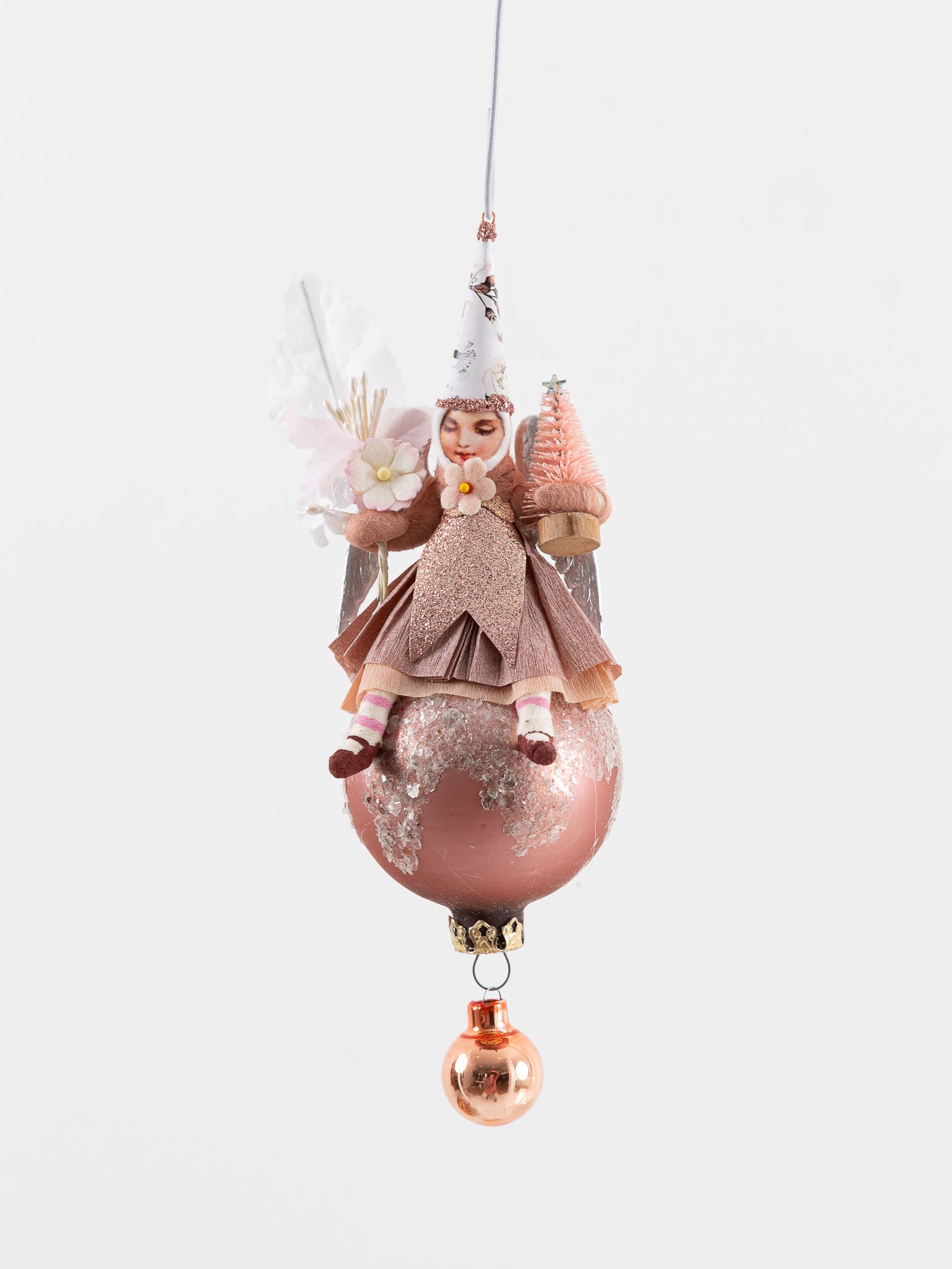 Pink Fairy On Ball Ornament - VINTAGE BY CRYSTAL at Worthwhile - shop ORNAMENT