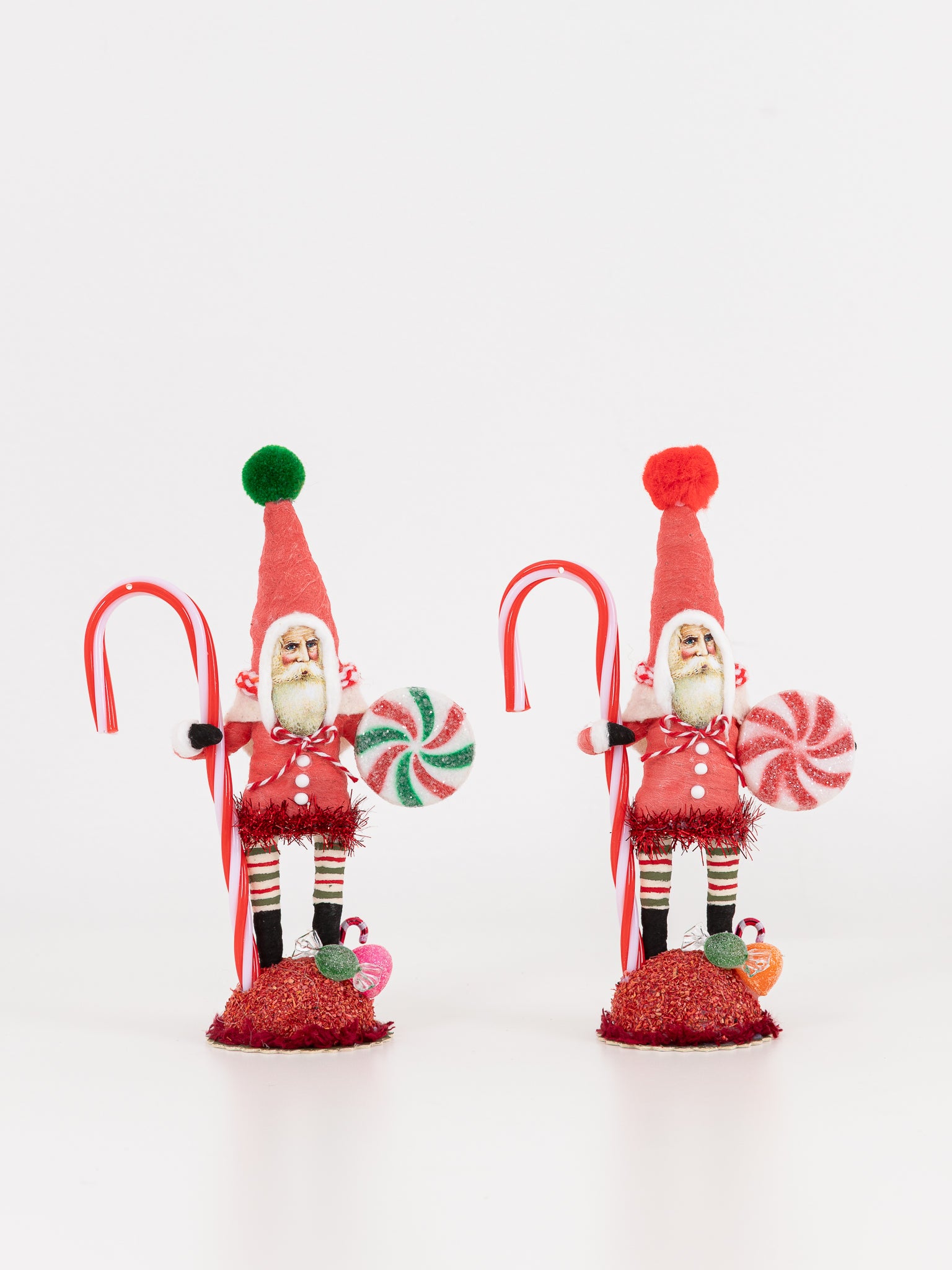 Peppermint Candy Santa Figure - VINTAGE BY CRYSTAL at Worthwhile - shop ORNAMENT