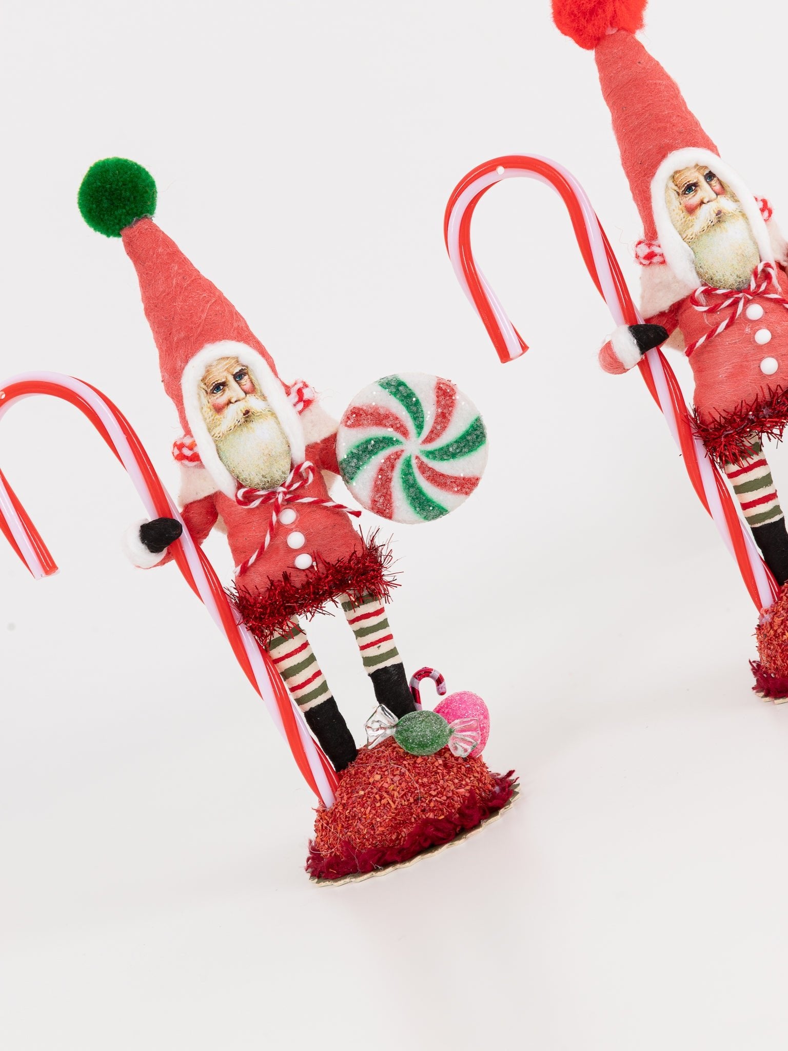 Peppermint Candy Santa Figure - VINTAGE BY CRYSTAL at Worthwhile - shop ORNAMENT