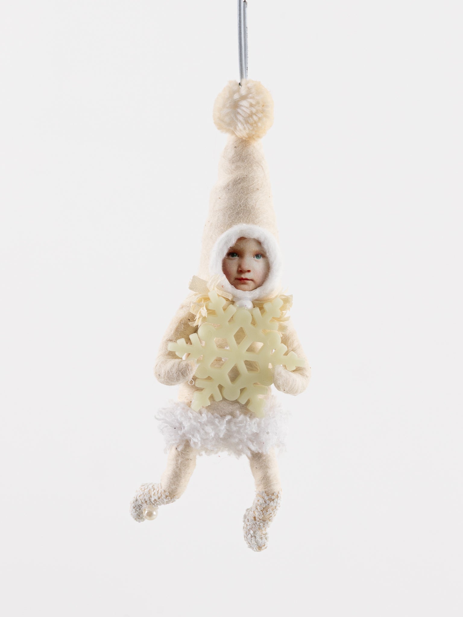 Elf Child with Glow Snowflake Ornament - VINTAGE BY CRYSTAL at Worthwhile - shop ORNAMENT