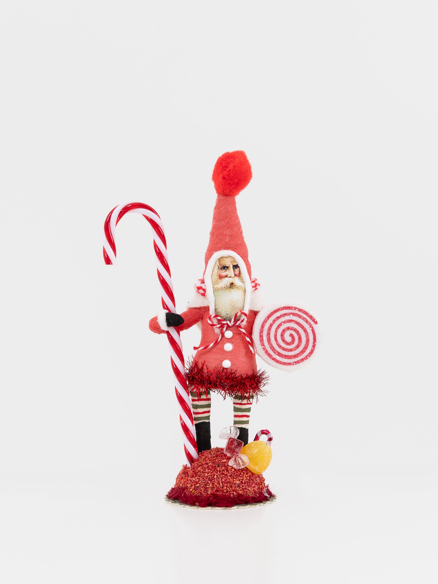 Peppermint Candy Santa Figure - VINTAGE BY CRYSTAL at Worthwhile - shop ORNAMENT