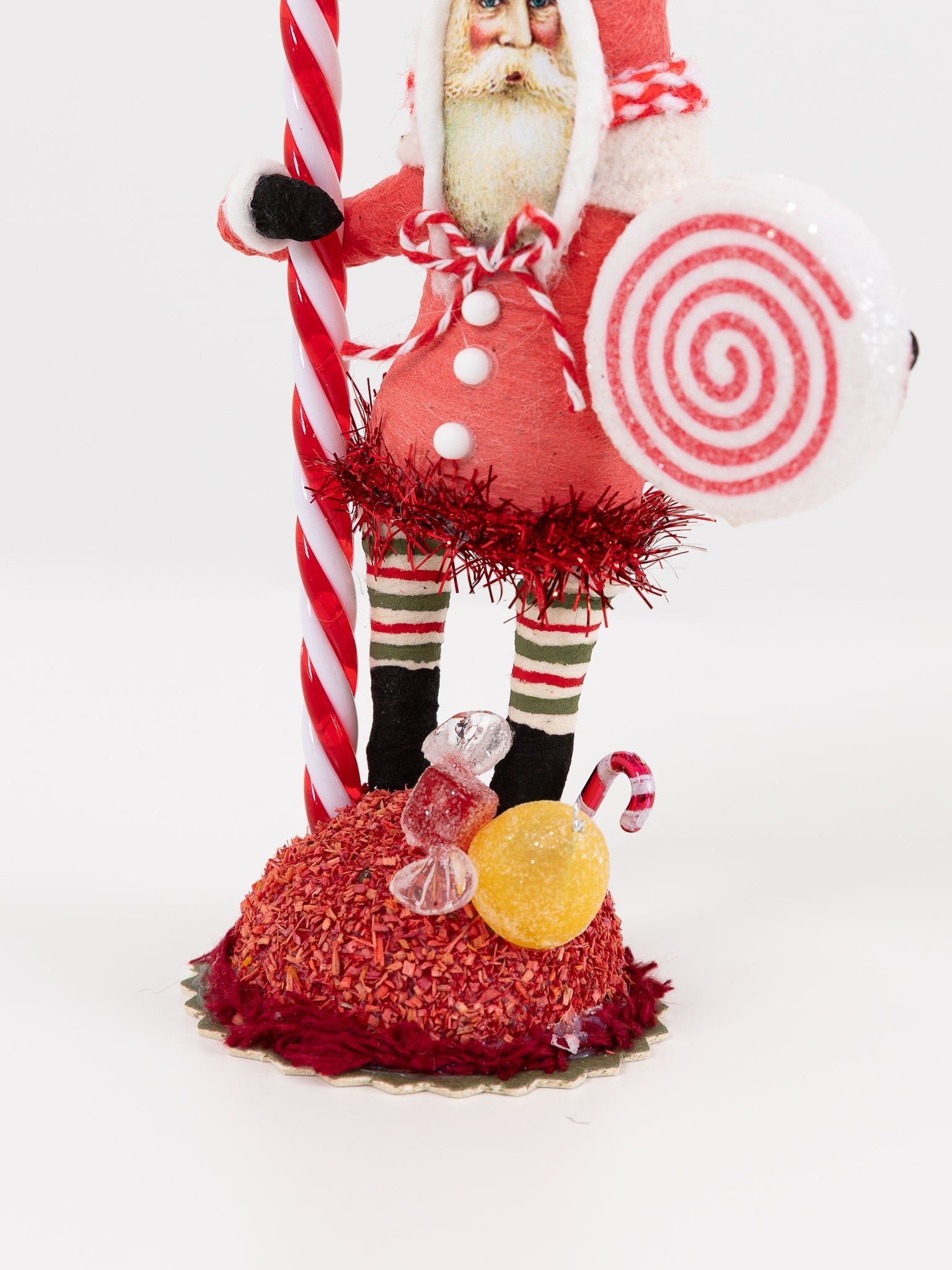 Peppermint Candy Santa Figure - VINTAGE BY CRYSTAL at Worthwhile - shop ORNAMENT