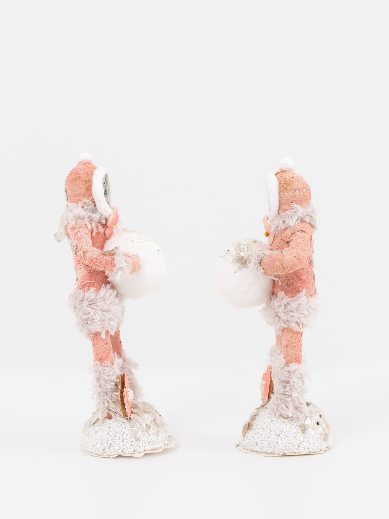 Fuzzy Girl with Snowball Figure - VINTAGE BY CRYSTAL at Worthwhile - shop ORNAMENT