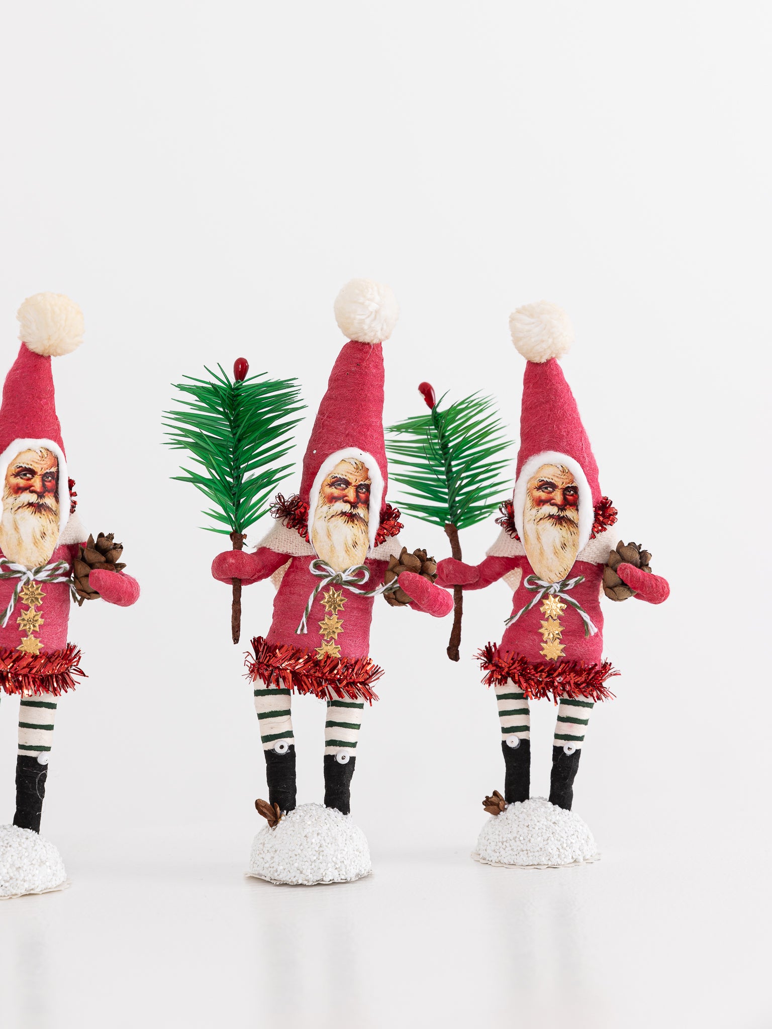 Woodland Santa with Tree Ornament in Red - VINTAGE BY CRYSTAL at Worthwhile - shop ORNAMENT