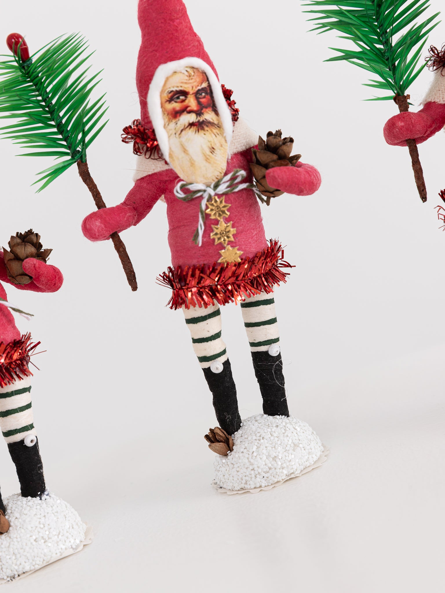 Woodland Santa with Tree Ornament in Red - VINTAGE BY CRYSTAL at Worthwhile - shop ORNAMENT