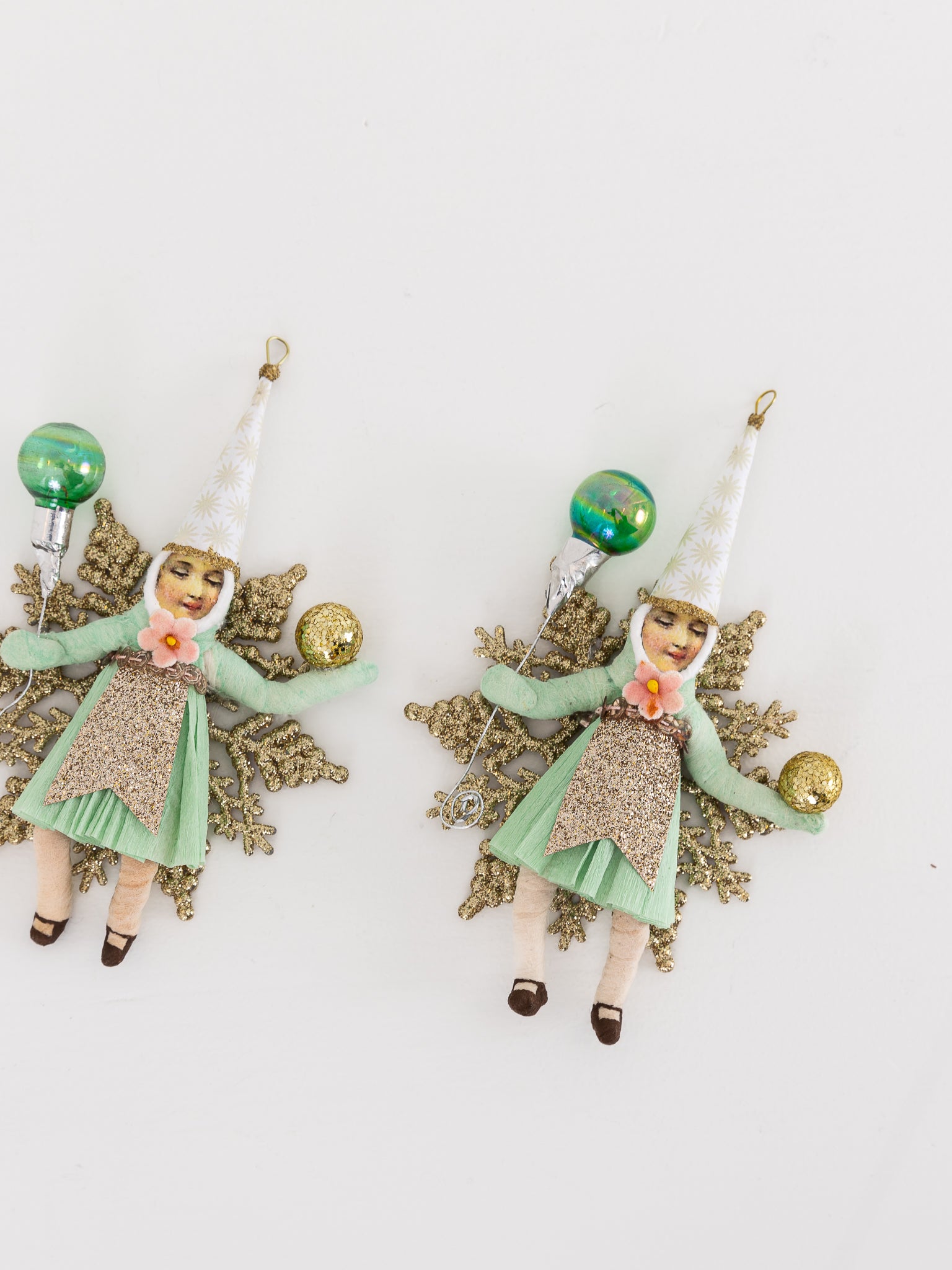 Princess on Snowflake Ornament in Mint - VINTAGE BY CRYSTAL at Worthwhile - shop ORNAMENT