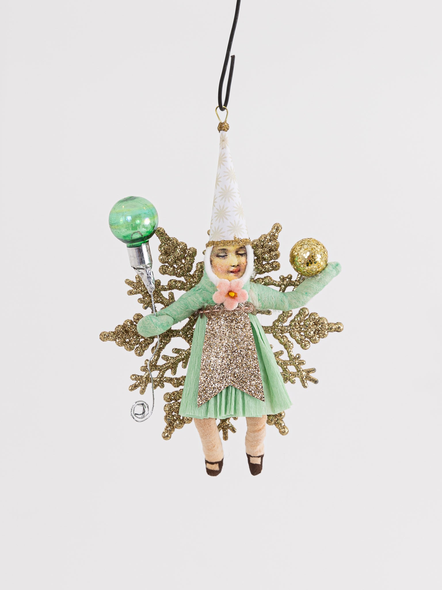 Princess on Snowflake Ornament in Mint - VINTAGE BY CRYSTAL at Worthwhile - shop ORNAMENT