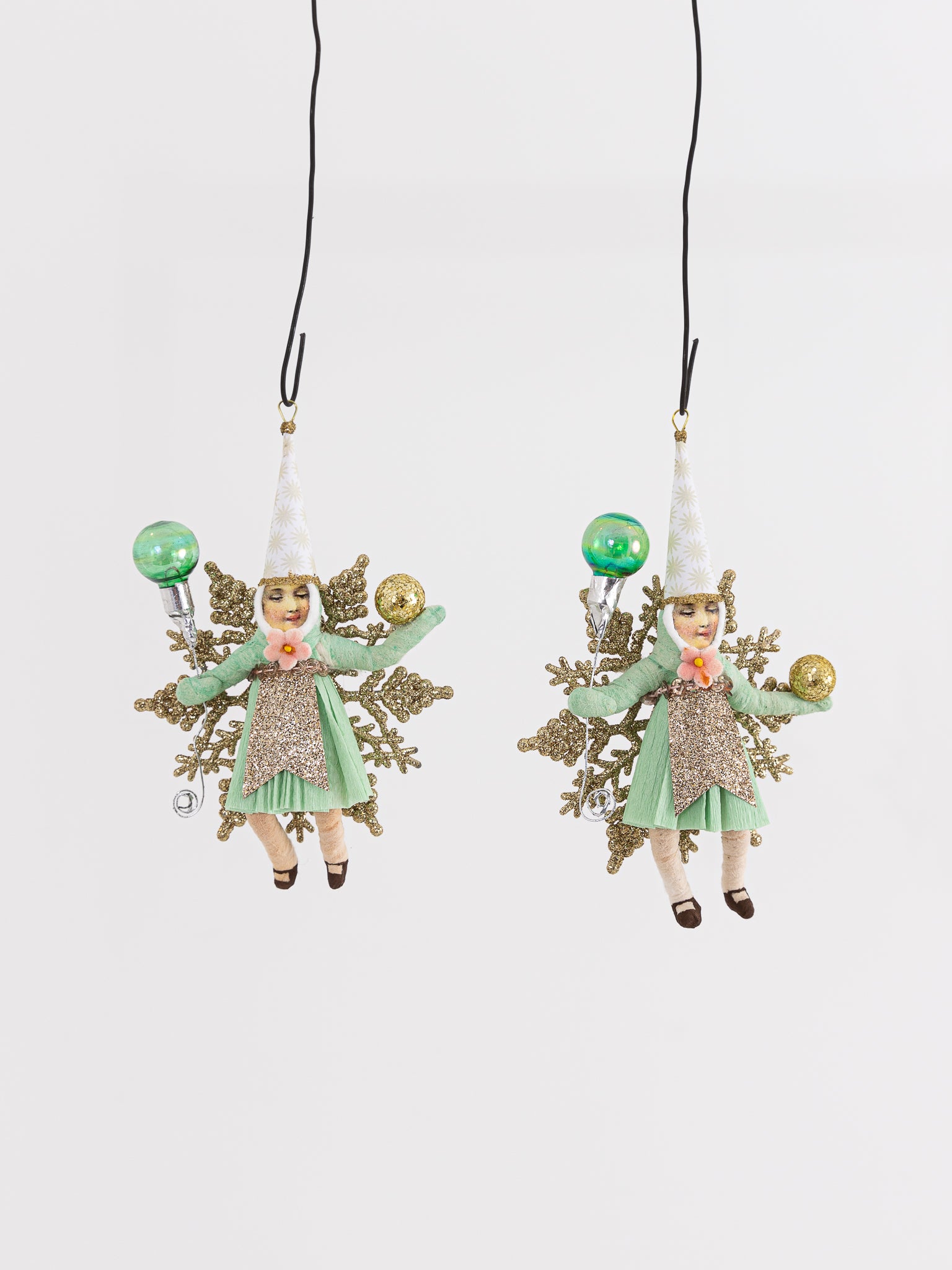 Princess on Snowflake Ornament in Mint - VINTAGE BY CRYSTAL at Worthwhile - shop ORNAMENT