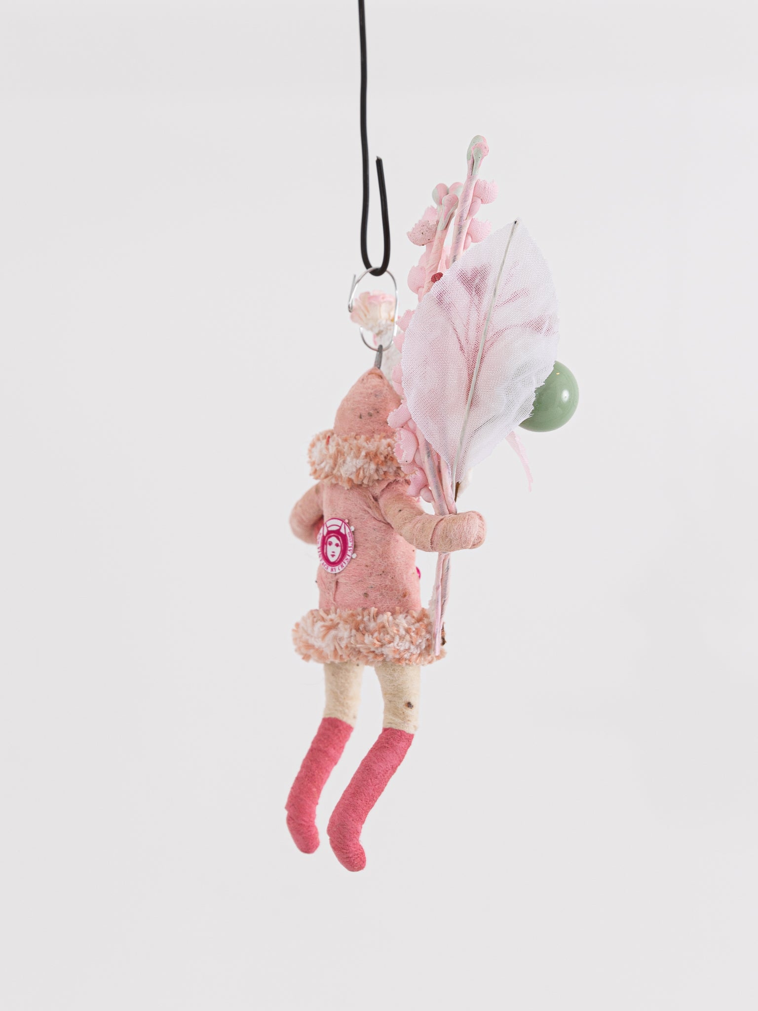 Santa with Bouquet Ornament in Pink - VINTAGE BY CRYSTAL at Worthwhile - shop ORNAMENT