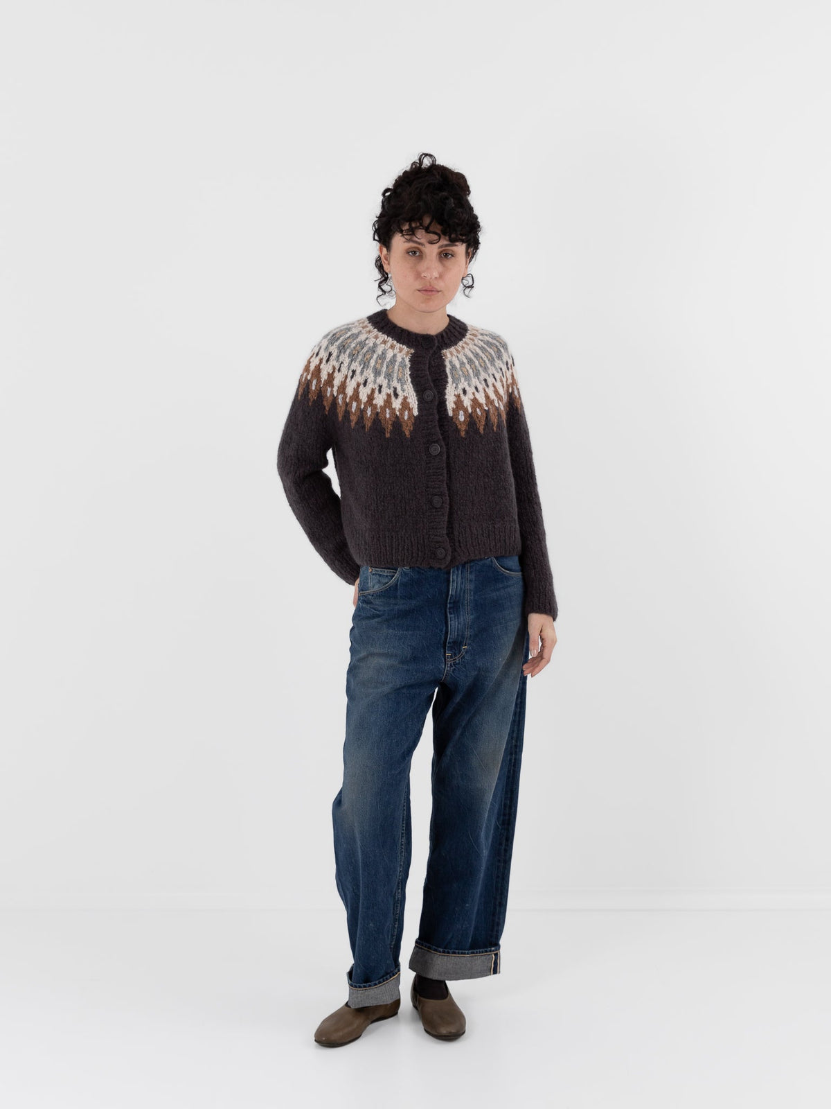 Wommelsdorff Colette Cardigan in Shadow & Ivory - WOMMELSDORFF at Worthwhile - shop CARDIGAN