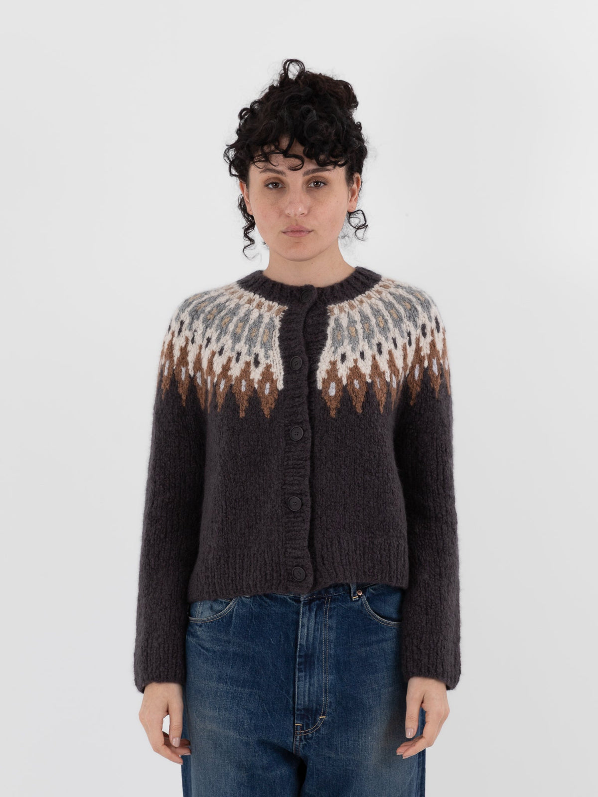 Wommelsdorff Colette Cardigan in Shadow & Ivory - WOMMELSDORFF at Worthwhile - shop CARDIGAN