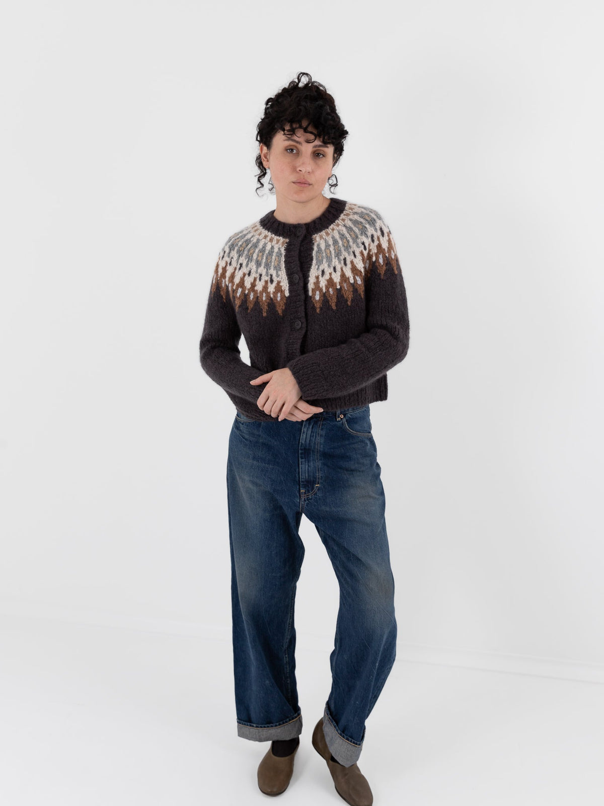 Wommelsdorff Colette Cardigan in Shadow & Ivory - WOMMELSDORFF at Worthwhile - shop CARDIGAN