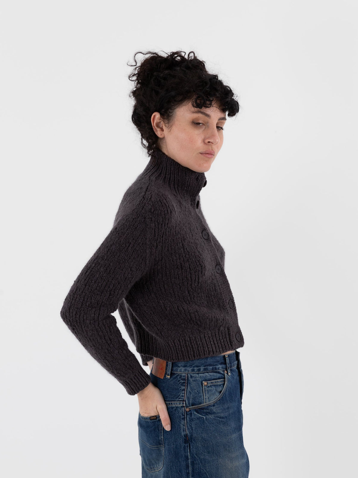 Wommelsdorff Yuri Cardigan in Shadow/Dark Taupe - WOMMELSDORFF at Worthwhile - shop CARDIGAN