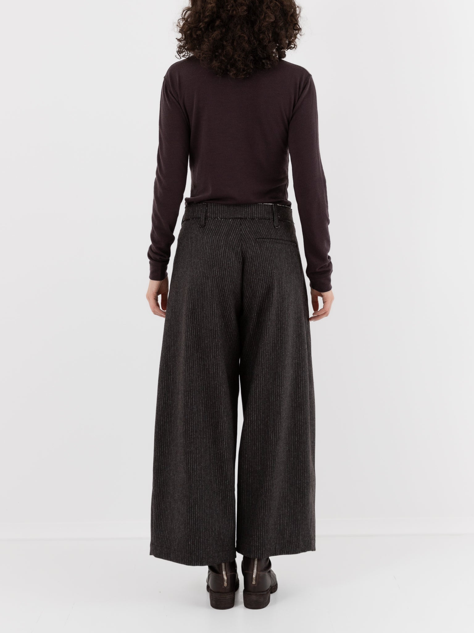 Wright + Doyle Kassel Trousers in Cacao Pinstripe - WRIGHT + DOYLE at Worthwhile - shop PANT