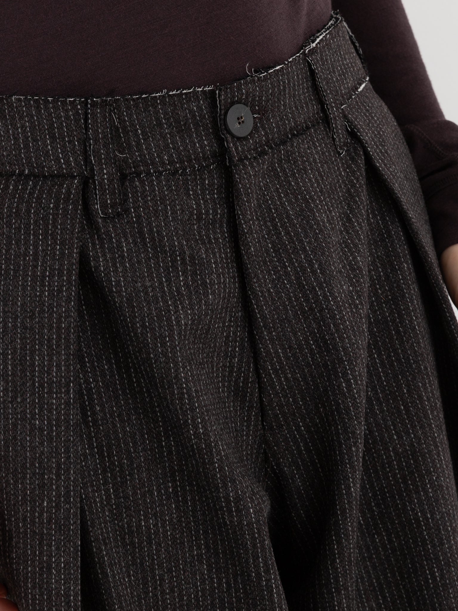 Wright + Doyle Kassel Trousers in Cacao Pinstripe - WRIGHT + DOYLE at Worthwhile - shop PANT
