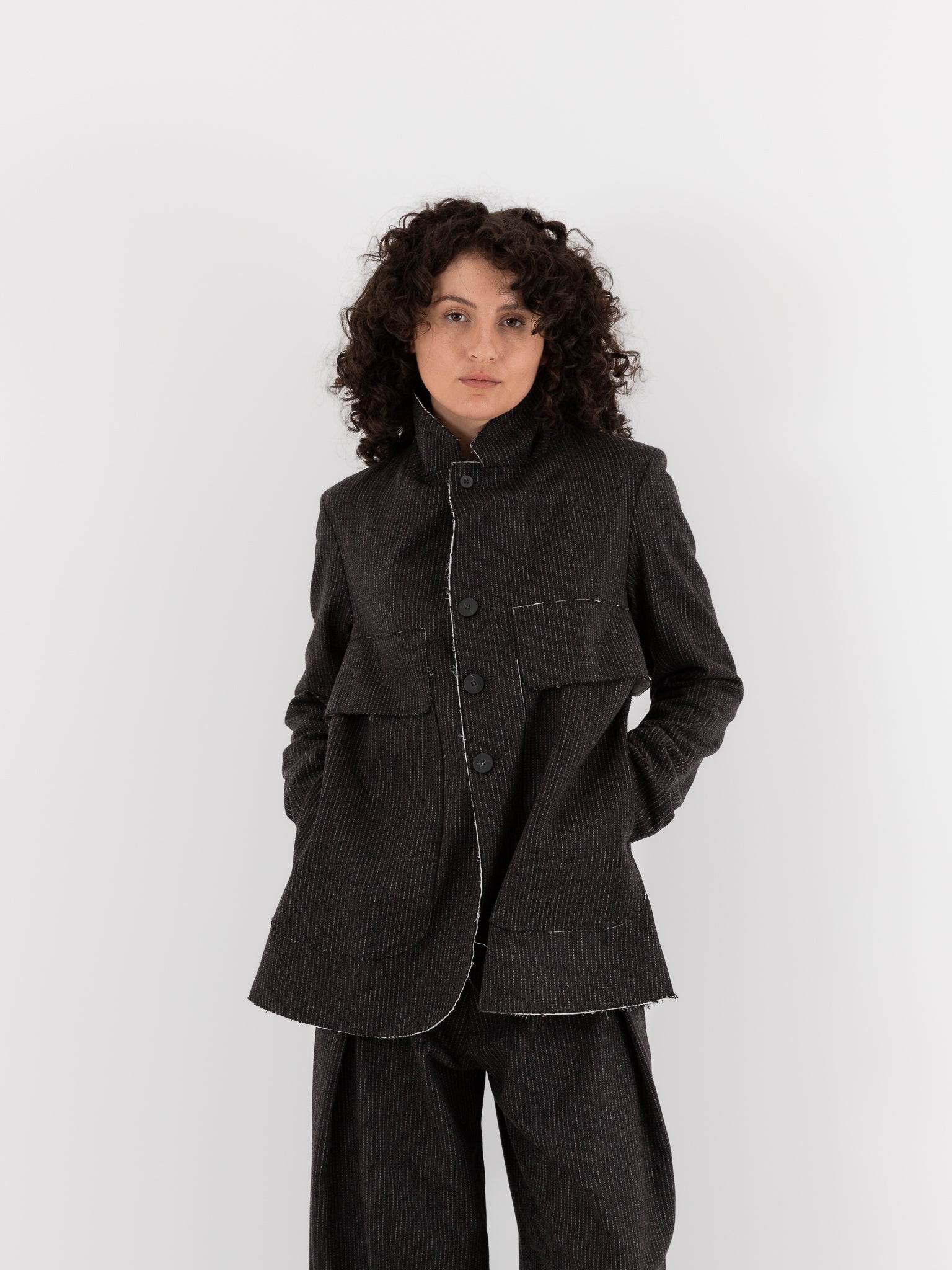 Wright + Doyle Stanhope Jacket in Cacao Pinstripe - WRIGHT + DOYLE at Worthwhile - shop JACKET