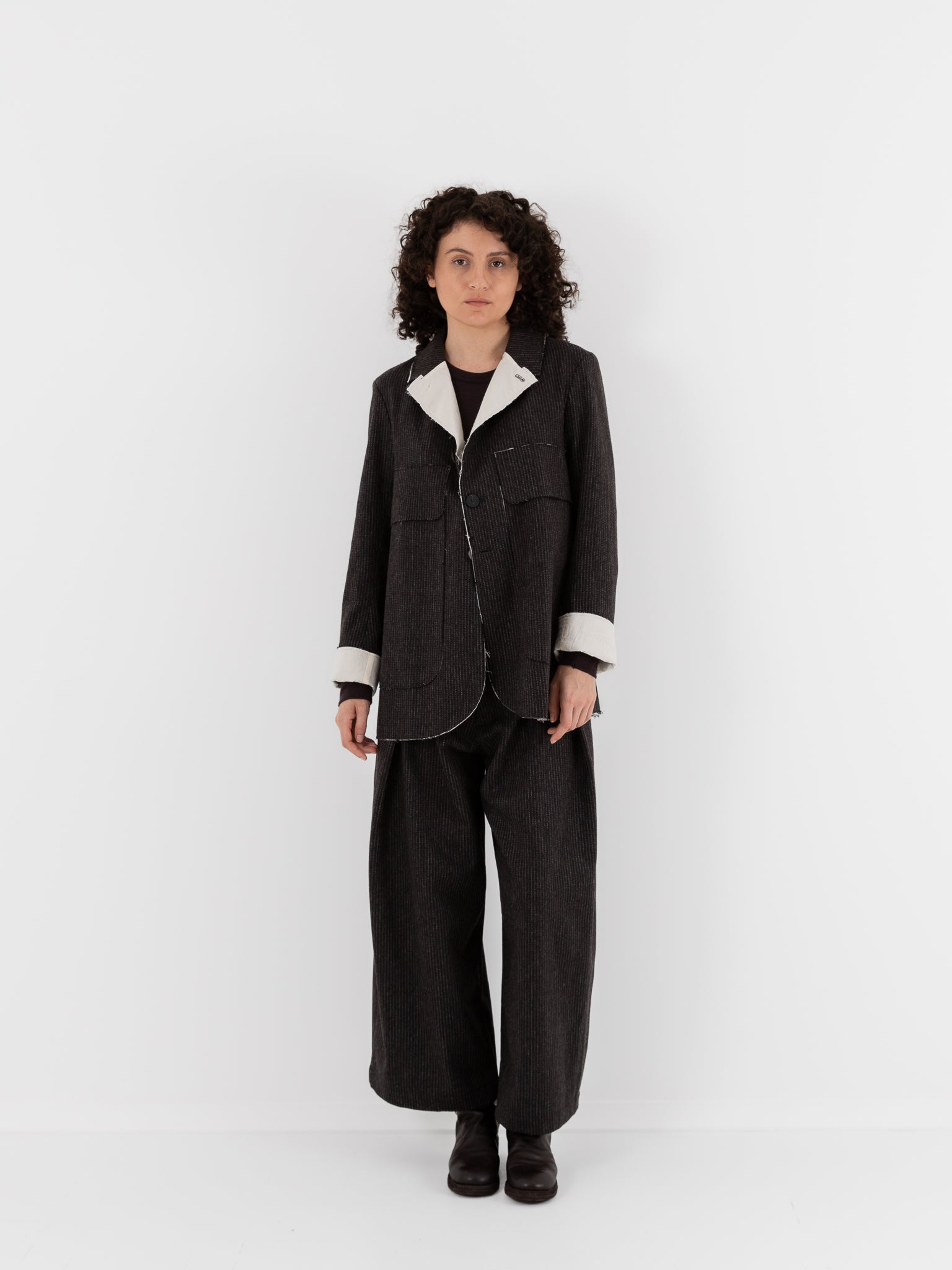 Wright + Doyle Stanhope Jacket in Cacao Pinstripe - WRIGHT + DOYLE at Worthwhile - shop JACKET