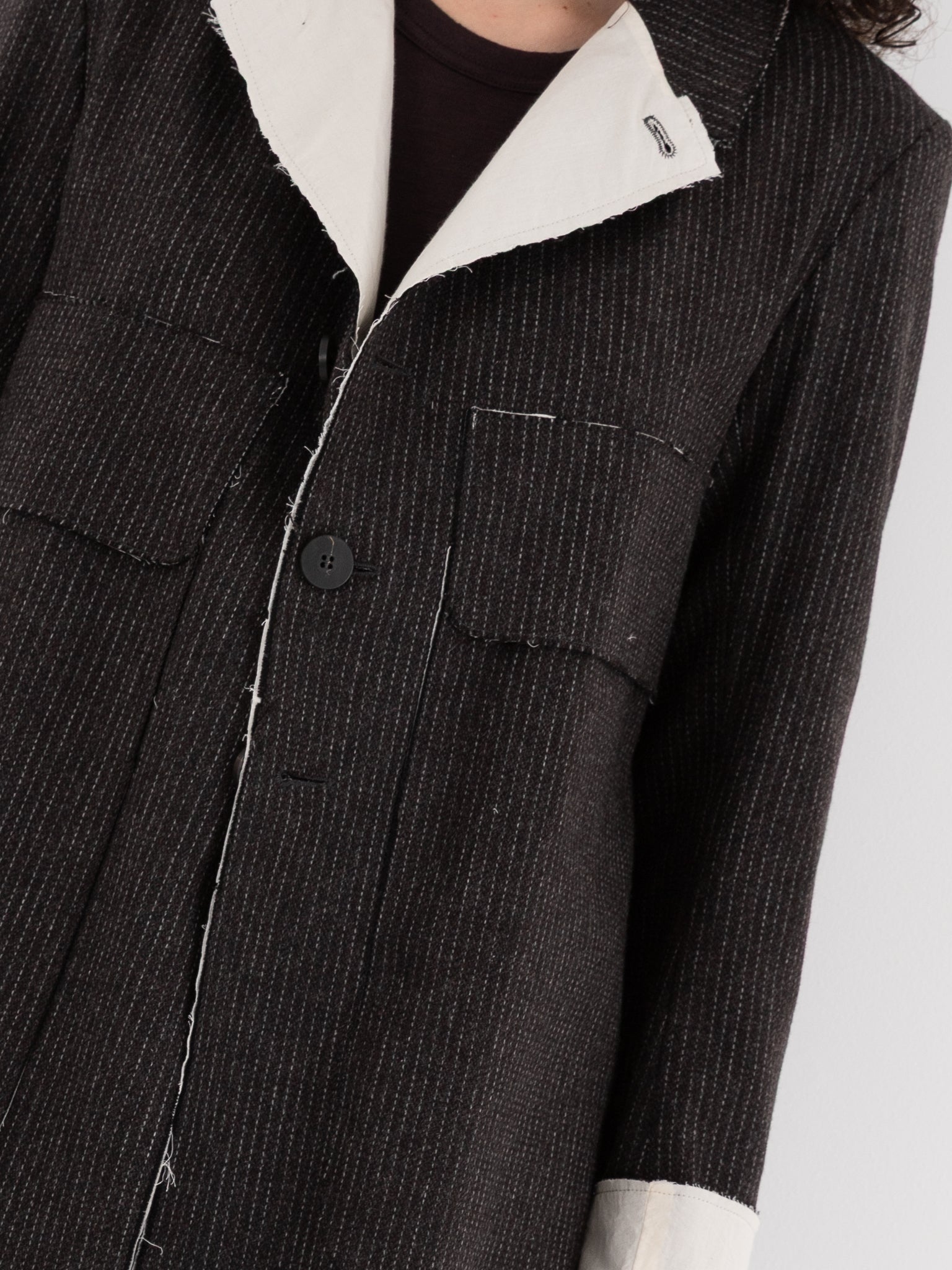 Wright + Doyle Stanhope Jacket in Cacao Pinstripe - WRIGHT + DOYLE at Worthwhile - shop JACKET