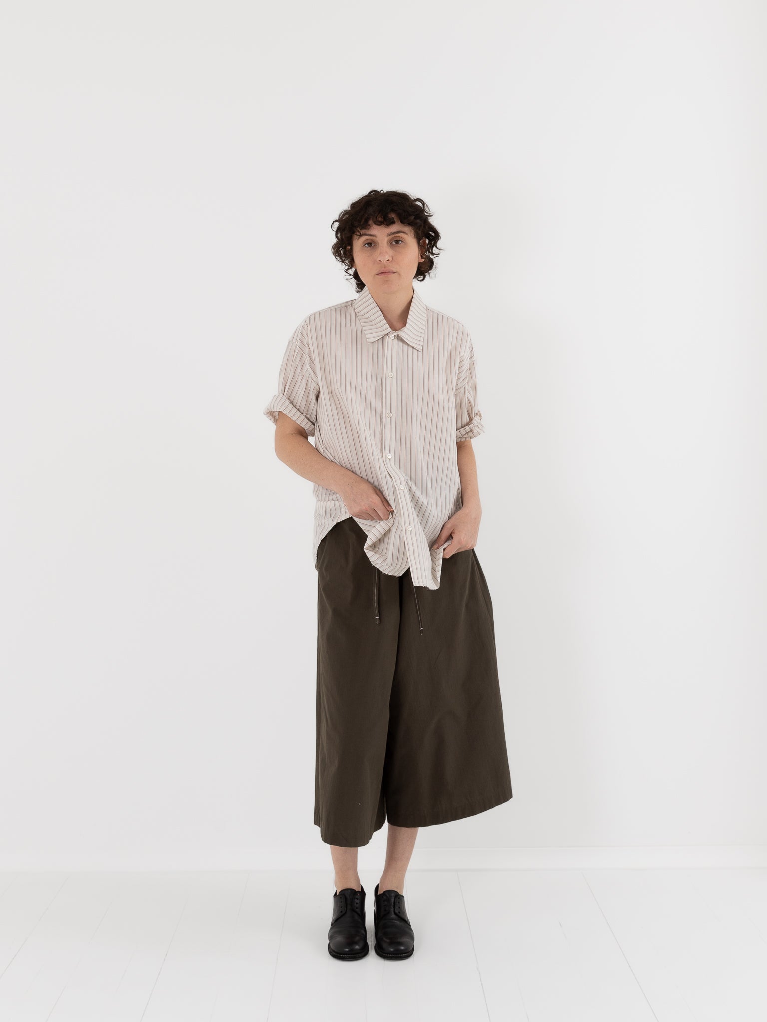 Wright + Doyle Manaton Shirt in Chalk Brick Pinstripe - WRIGHT + DOYLE at Worthwhile - shop TOP