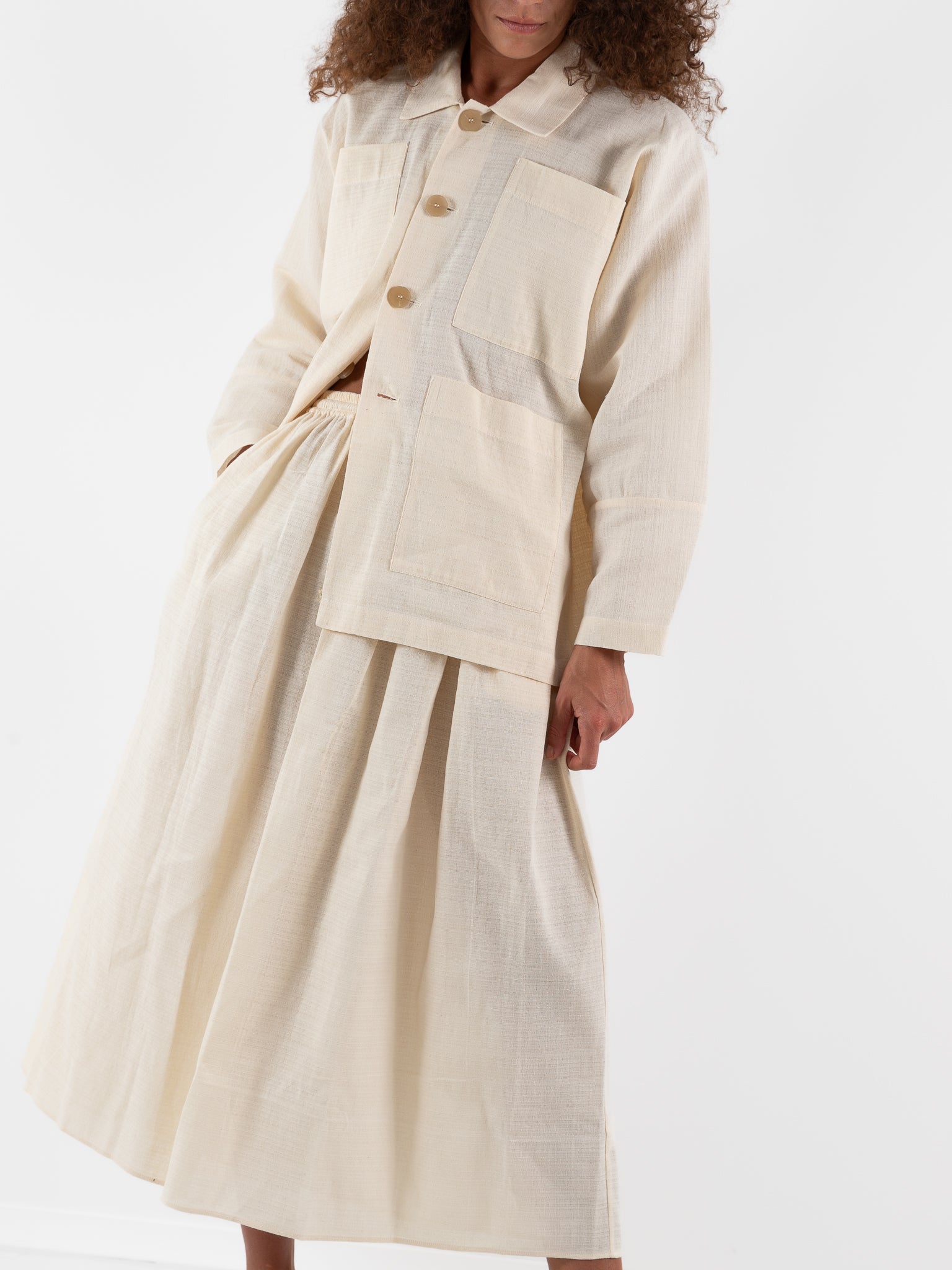 Wright + Doyle Gatherers Skirt in Alabaster - WRIGHT + DOYLE at Worthwhile - shop SKIRT